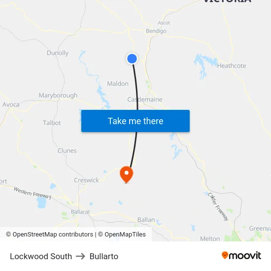 Lockwood South to Bullarto map