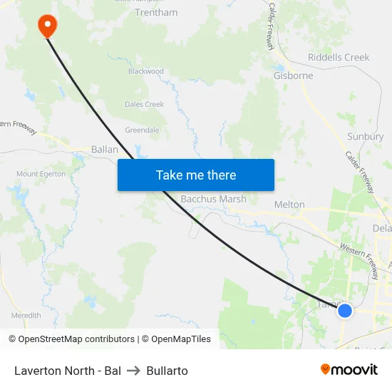 Laverton North - Bal to Bullarto map