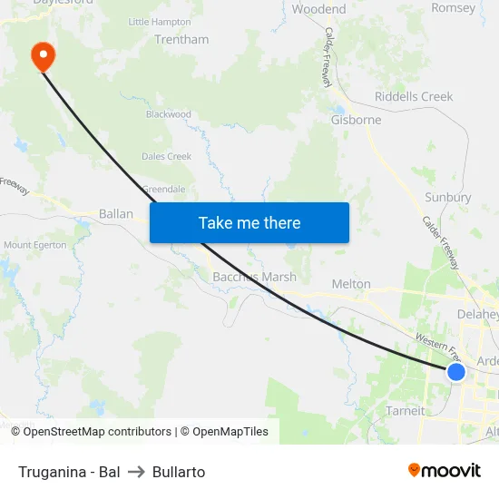 Truganina - Bal to Bullarto map