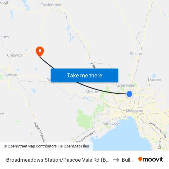 Broadmeadows Station/Pascoe Vale Rd (Broadmeadows) to Bullarto map