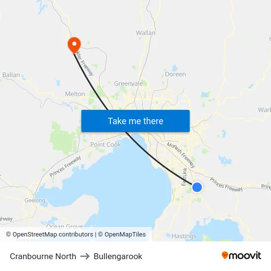 Cranbourne North to Bullengarook map