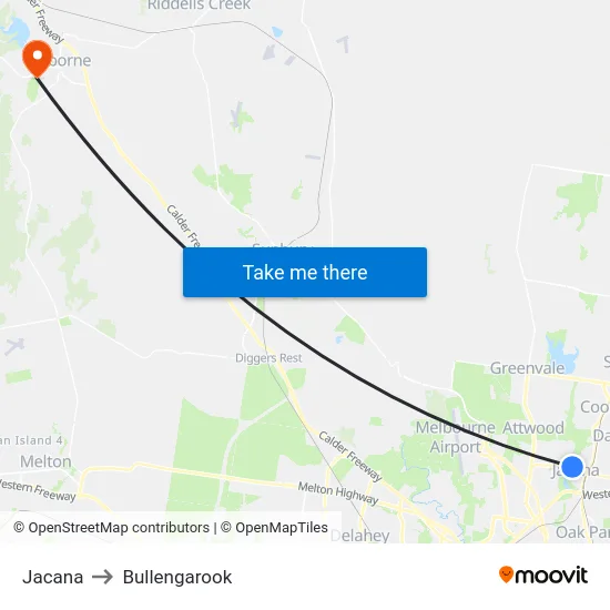 Jacana to Bullengarook map