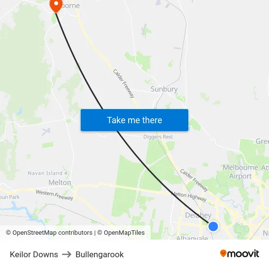 Keilor Downs to Bullengarook map