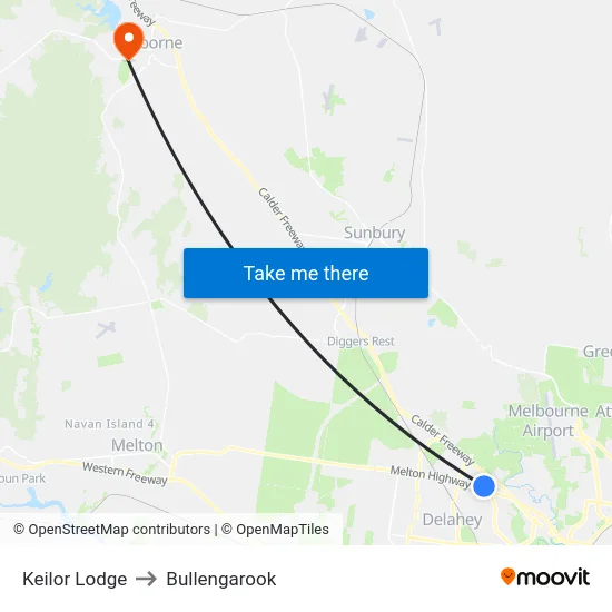 Keilor Lodge to Bullengarook map