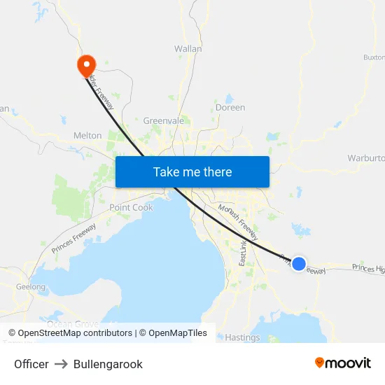 Officer to Bullengarook map