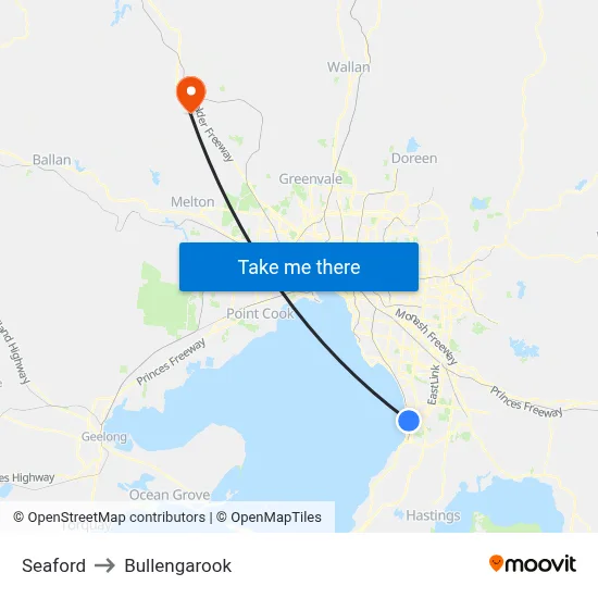 Seaford to Bullengarook map