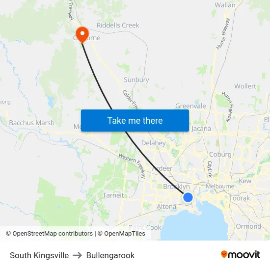 South Kingsville to Bullengarook map