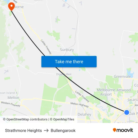 Strathmore Heights to Bullengarook map