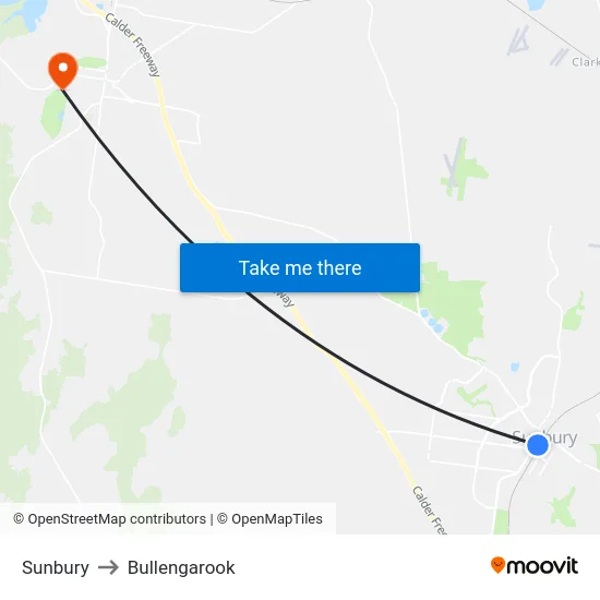Sunbury to Bullengarook map