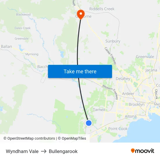 Wyndham Vale to Bullengarook map