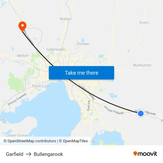 Garfield to Bullengarook map