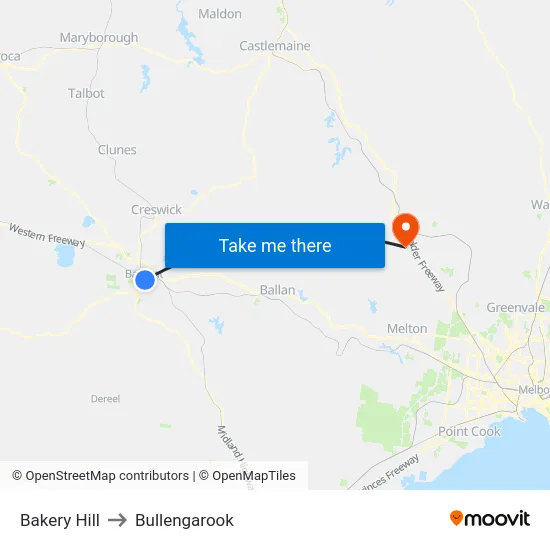 Bakery Hill to Bullengarook map