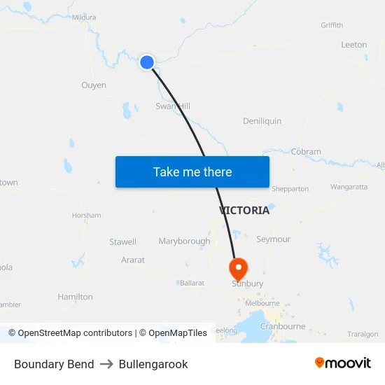 Boundary Bend to Bullengarook map