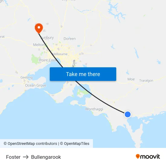 Foster to Bullengarook map