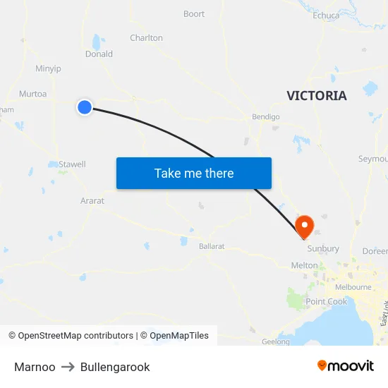 Marnoo to Bullengarook map
