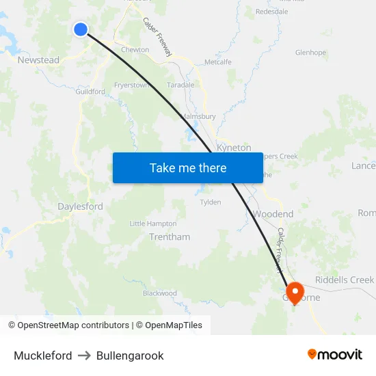 Muckleford to Bullengarook map