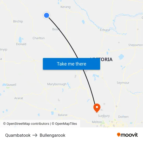 Quambatook to Bullengarook map