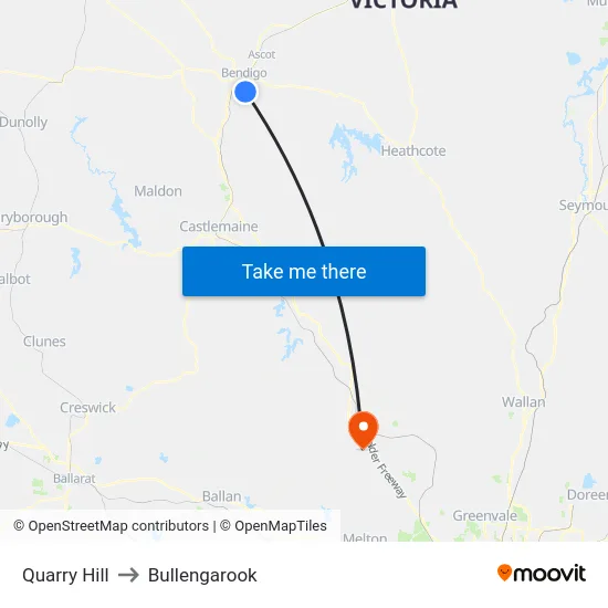 Quarry Hill to Bullengarook map
