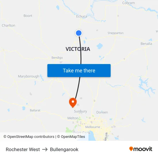 Rochester West to Bullengarook map