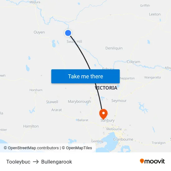 Tooleybuc to Bullengarook map