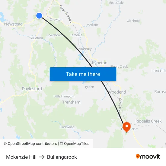 Mckenzie Hill to Bullengarook map