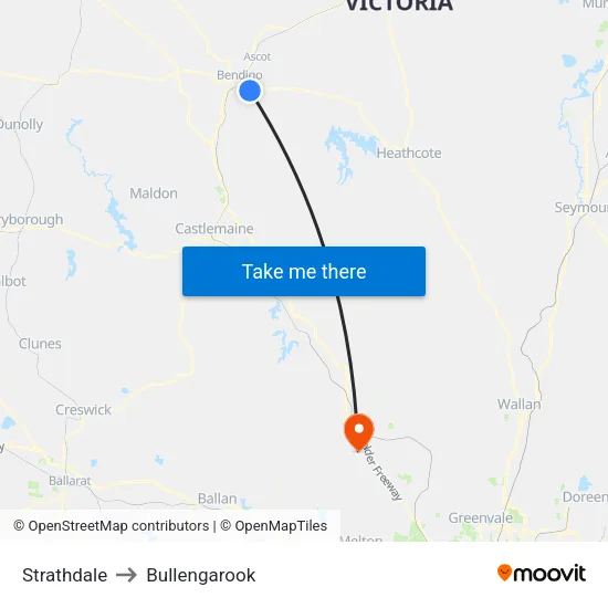 Strathdale to Bullengarook map