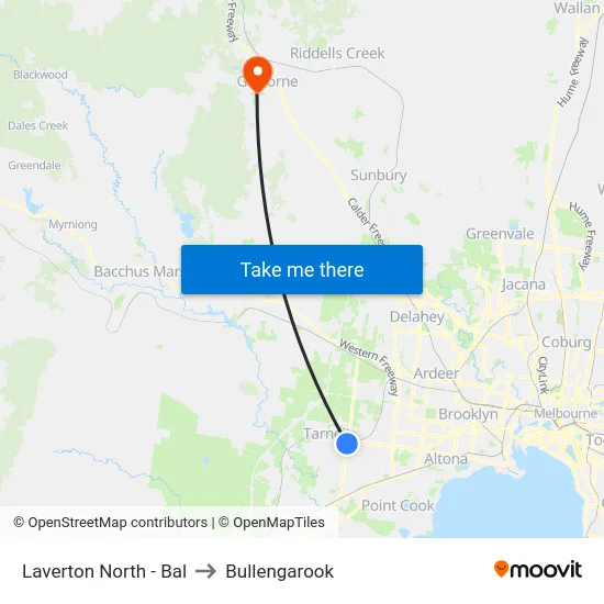 Laverton North - Bal to Bullengarook map