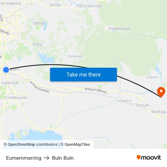 Eumemmerring to Buln Buln map