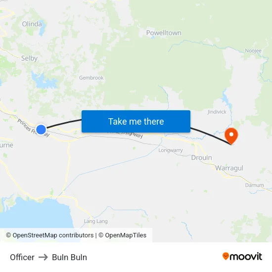 Officer to Buln Buln map