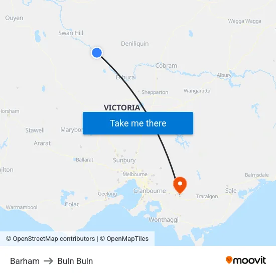 Barham to Buln Buln map