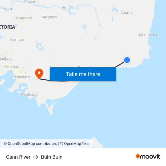 Cann River to Buln Buln map