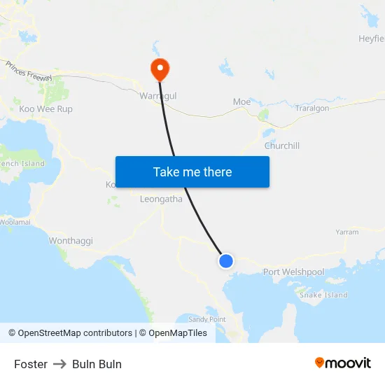 Foster to Buln Buln map