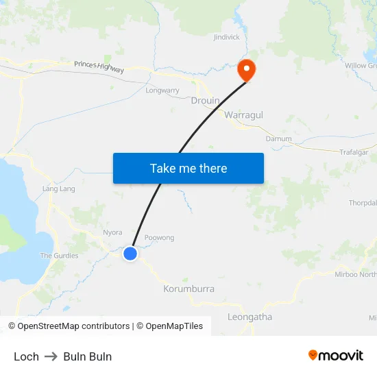 Loch to Buln Buln map
