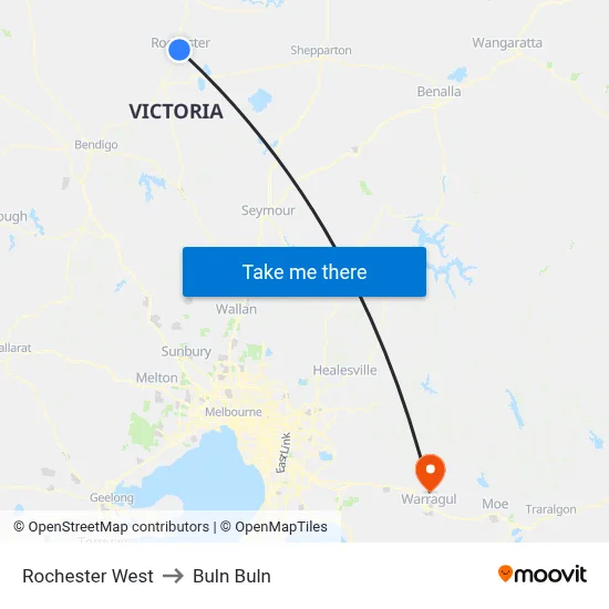 Rochester West to Buln Buln map