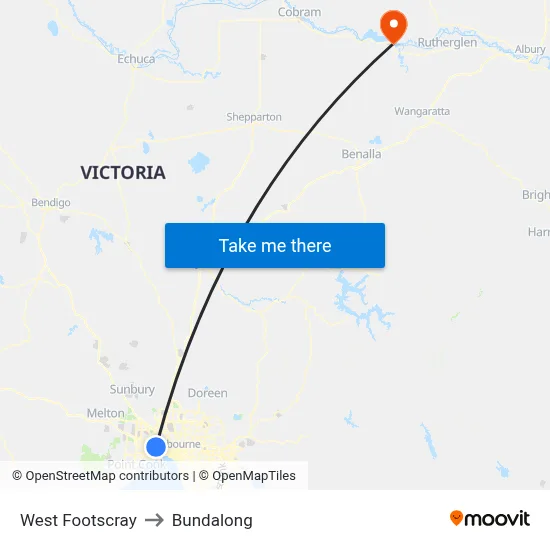 West Footscray to Bundalong map