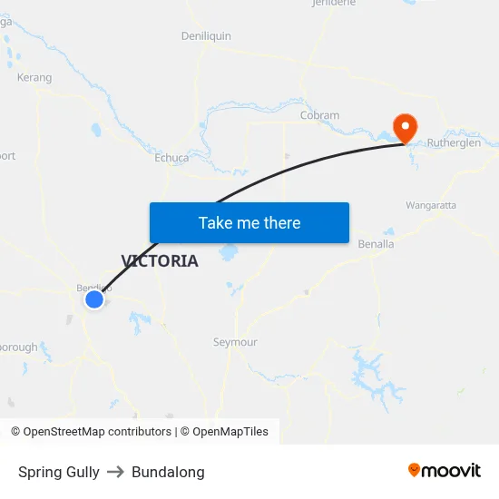 Spring Gully to Bundalong map