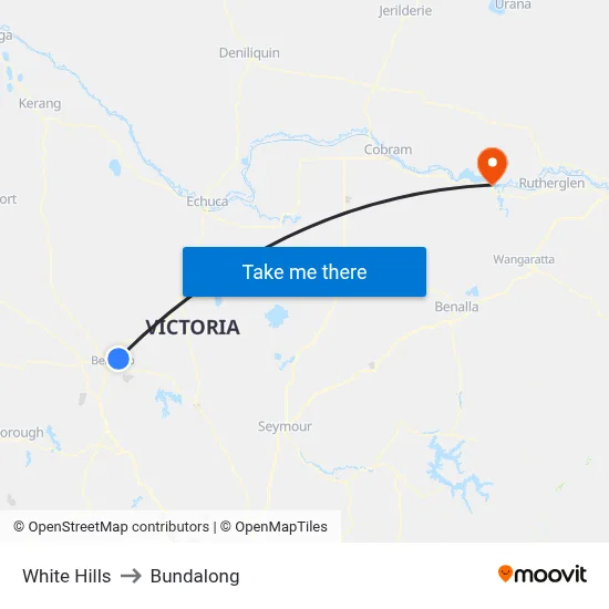 White Hills to Bundalong map