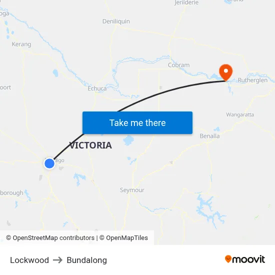 Lockwood to Bundalong map