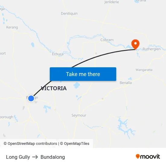Long Gully to Bundalong map