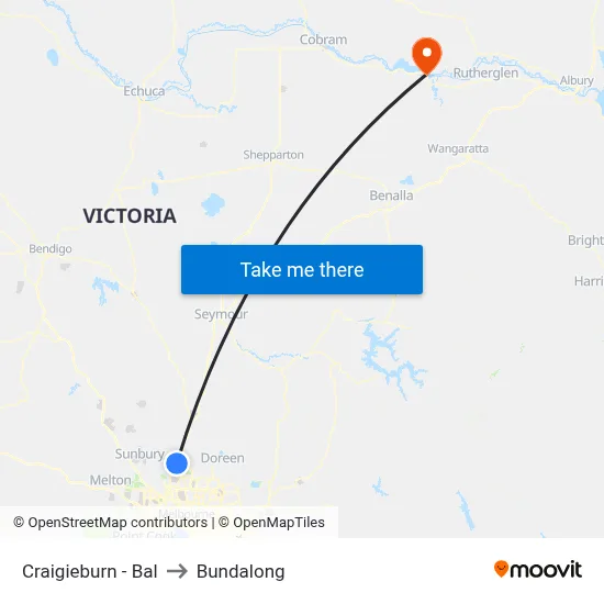 Craigieburn - Bal to Bundalong map