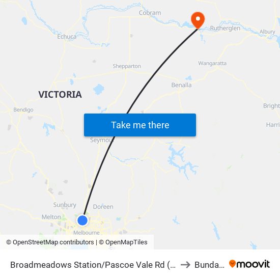 Broadmeadows Station/Pascoe Vale Rd (Broadmeadows) to Bundalong map