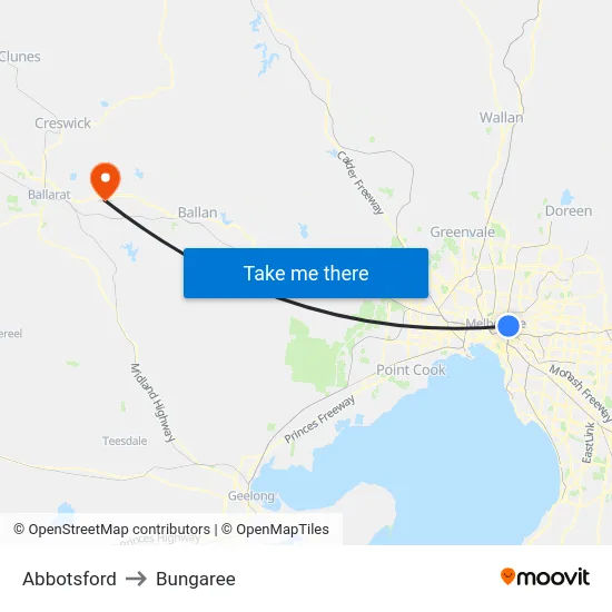 Abbotsford to Bungaree map