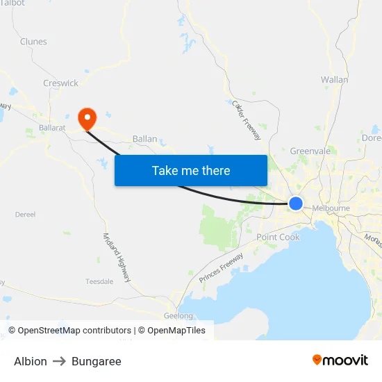Albion to Bungaree map