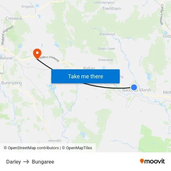 Darley to Bungaree map