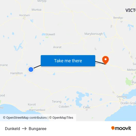 Dunkeld to Bungaree map