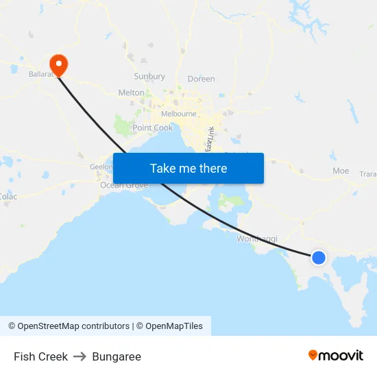 Fish Creek to Bungaree map