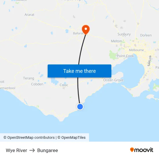 Wye River to Bungaree map