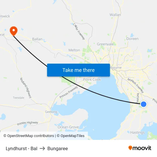 Lyndhurst - Bal to Bungaree map