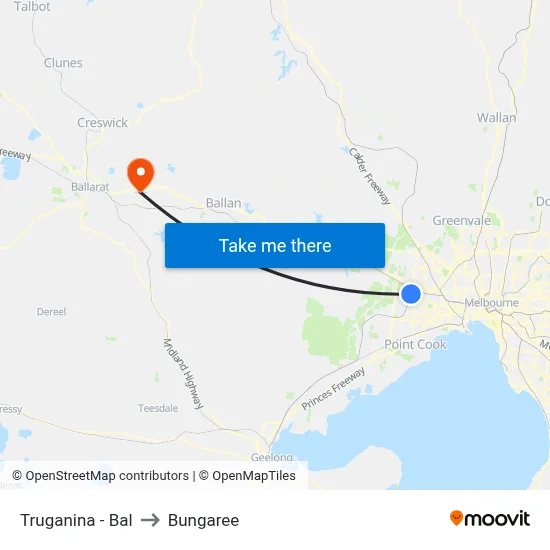 Truganina - Bal to Bungaree map