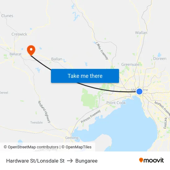 Hardware St/Lonsdale St to Bungaree map